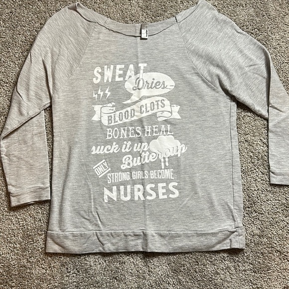 Thread Tank Designs Tops - Nurse Sweatshirt Off the Shoulder. Size Medium. GUC.